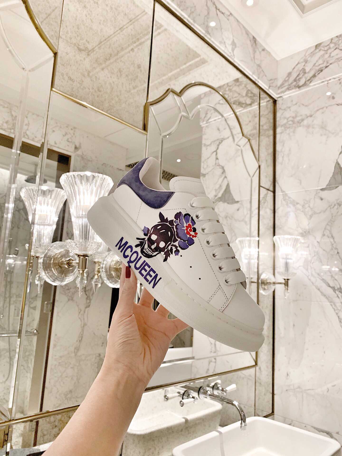 原版麦昆男士运动鞋 麦昆专柜最新3D打印松糕厚底系列小白鞋 原版麦昆男士运动鞋商城 