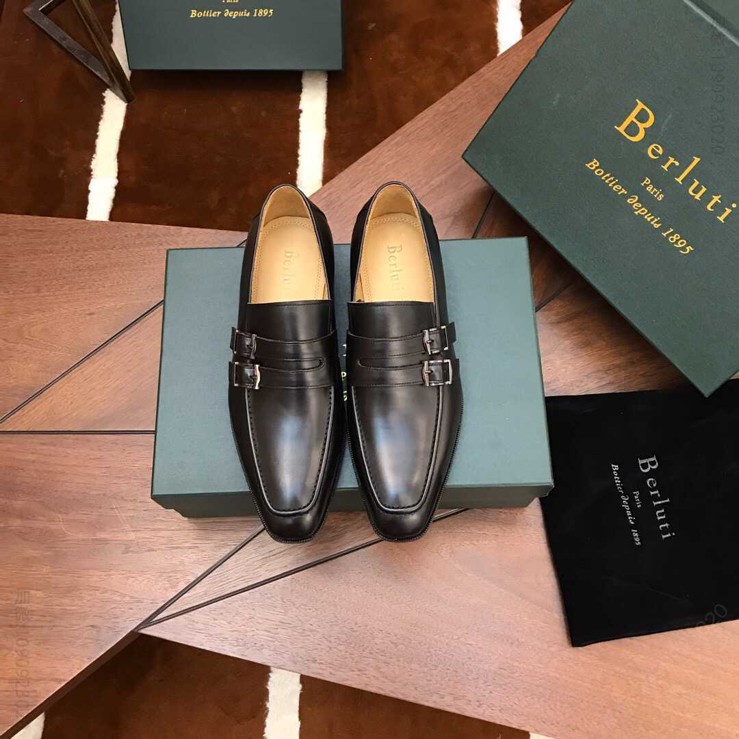 Berluti（伯尔鲁帝）意大利进口牛皮鞋面，水染牛皮鞋里男士商务正装皮鞋