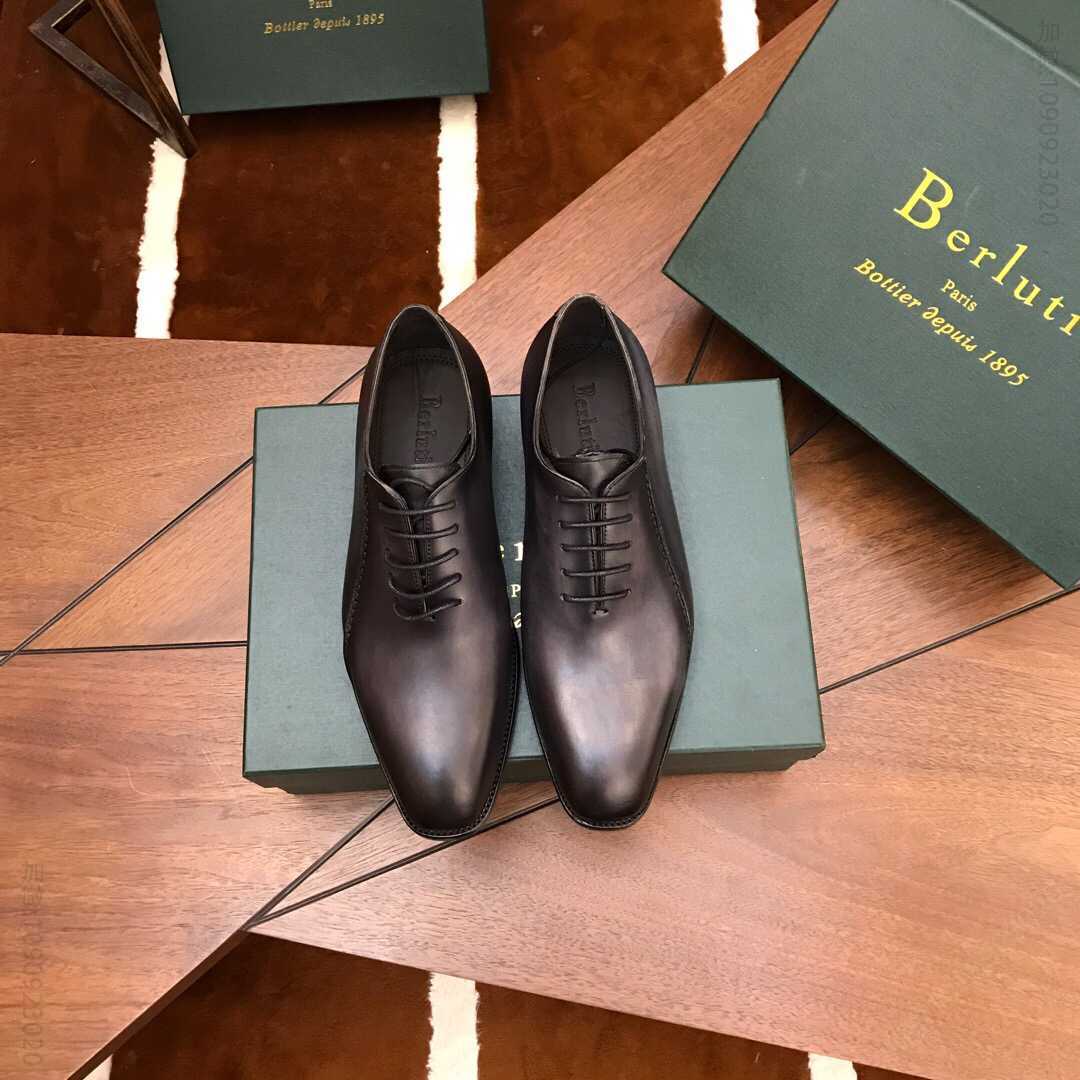 Berluti（伯尔鲁帝）意大利进口牛皮鞋面，水染牛皮鞋里男士商务正装皮鞋