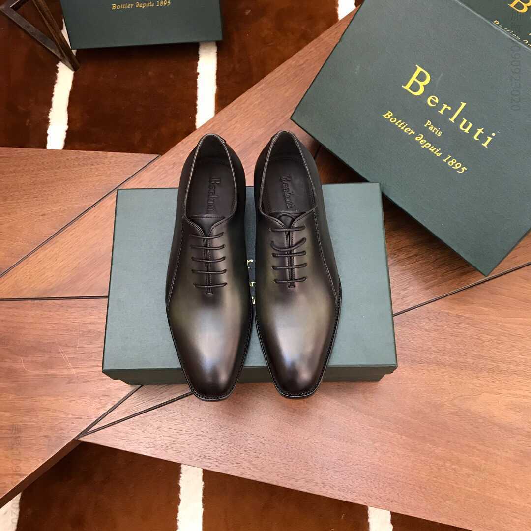Berluti（伯尔鲁帝）意大利进口牛皮鞋面，水染牛皮鞋里男士商务正装皮鞋
