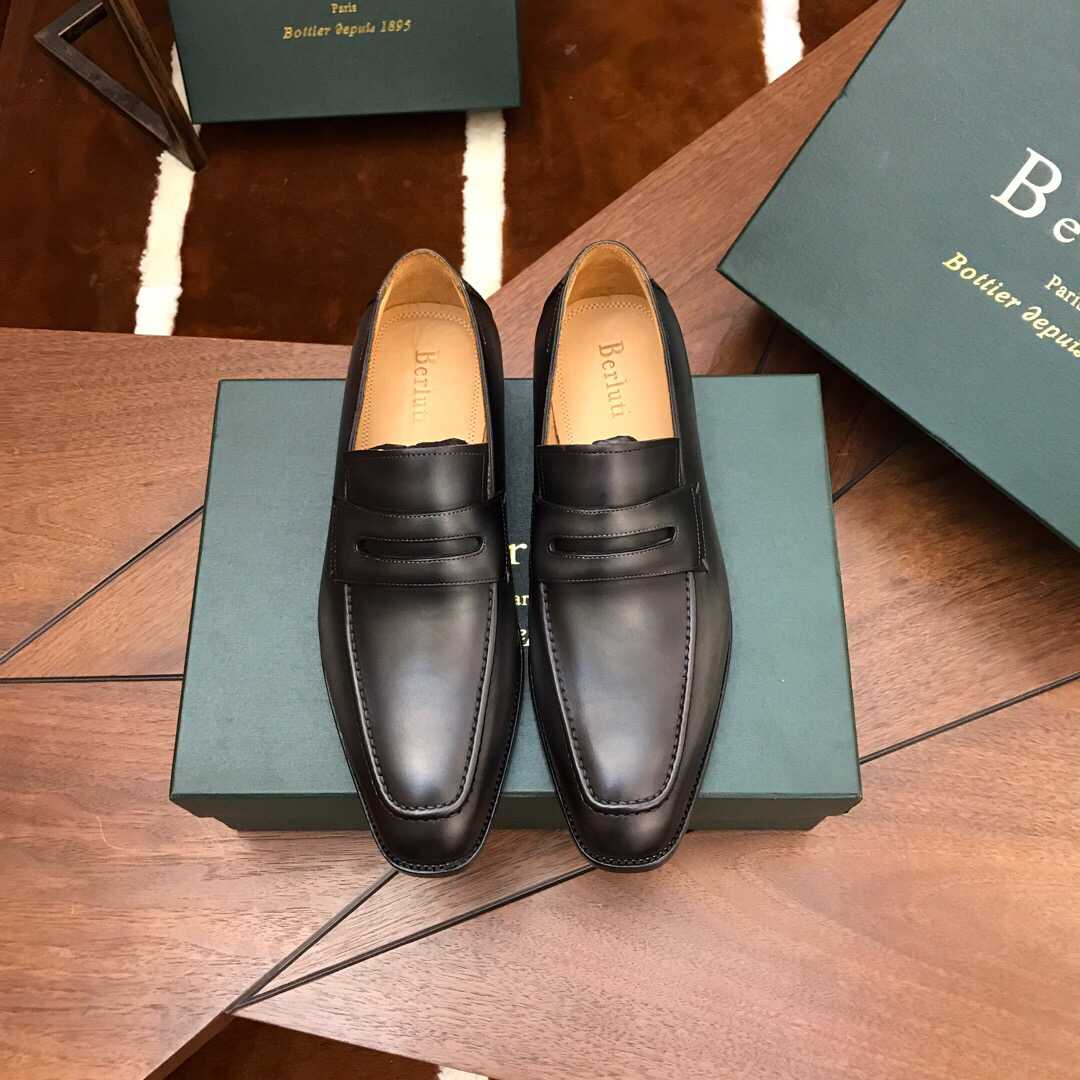 Berluti（伯尔鲁帝）意大利进口牛皮鞋面，水染牛皮鞋里男士商务正装皮鞋