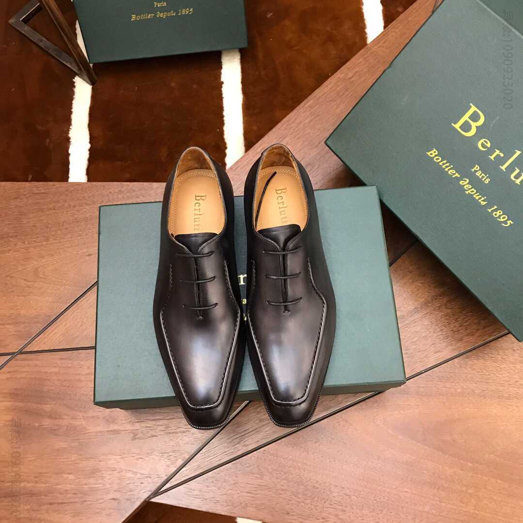 Berluti（伯尔鲁帝）意大利进口牛皮鞋面，水染牛皮鞋里男士商务正装皮鞋