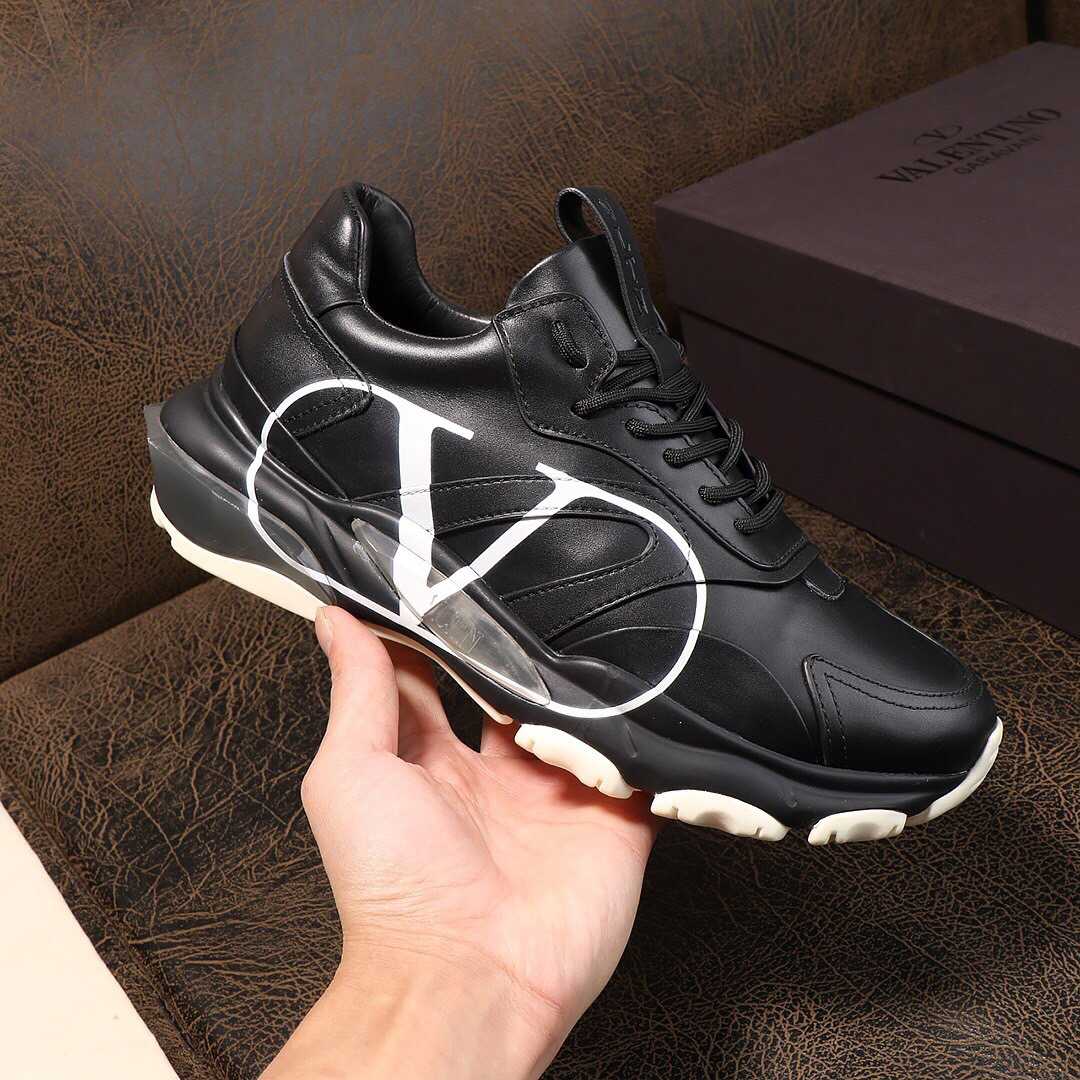 Valentin华伦天奴 高端精品系列 鞋面进口小牛皮3D激光打印图案男士运动鞋