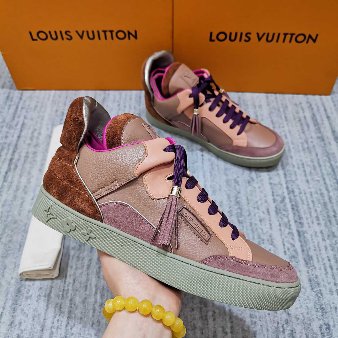 原版LV男士运动鞋 Kanye West x Louis Vuittion Don Patchwork联名款运动鞋 LV男士运动鞋 