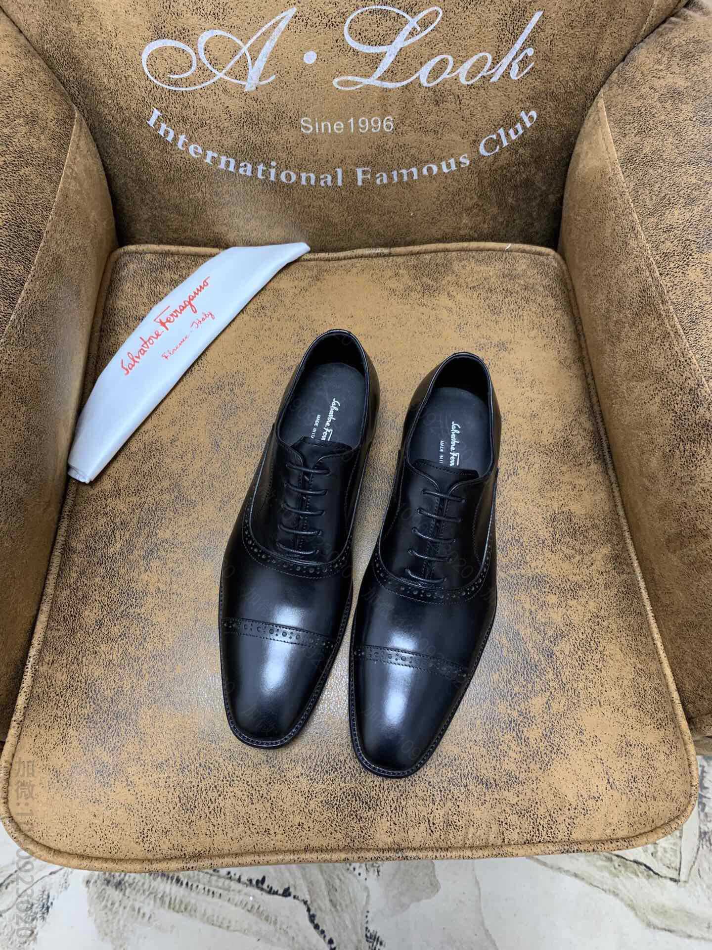 Ferragam菲拉格慕 意大利进口小牛皮男士商务休闲皮鞋