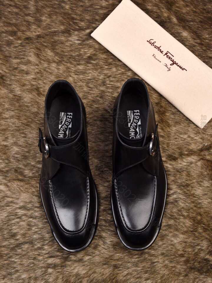 Ferragamo菲拉格慕 鞋面进口牛皮配进口反毛皮牛皮内里垫脚男士高帮皮鞋