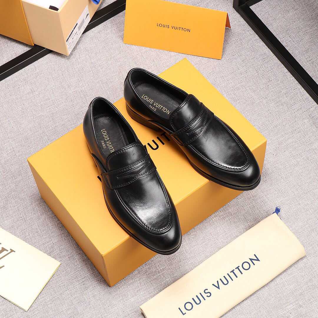 LV男款皮鞋 LOUIVUITTON(路威登）商务休闲皮鞋 复刻LV皮鞋网站 