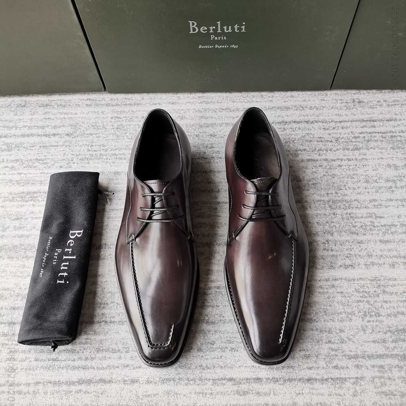 Berlu/布鲁提 精品手工擦色男士正装皮鞋