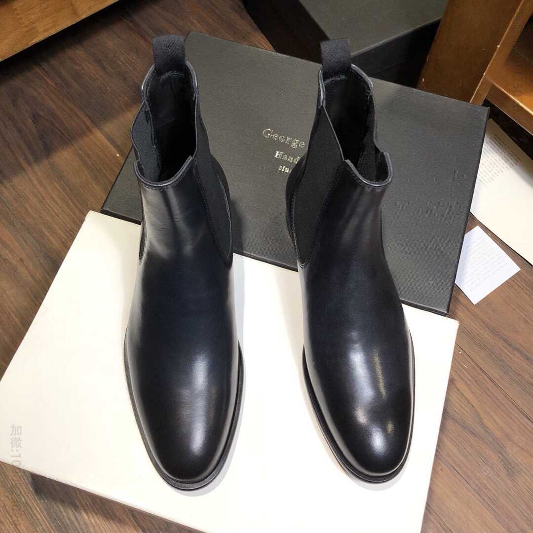 Berlui伯尔鲁帝 原版进口牛皮胚高端男士切尔西男靴