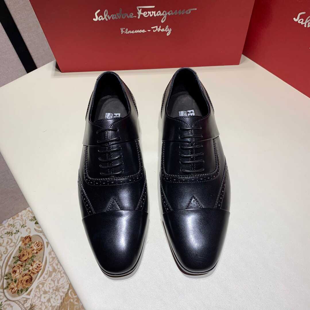 【Ferragam】—菲拉格慕、真皮大底系列。高版本 商务休闲皮鞋