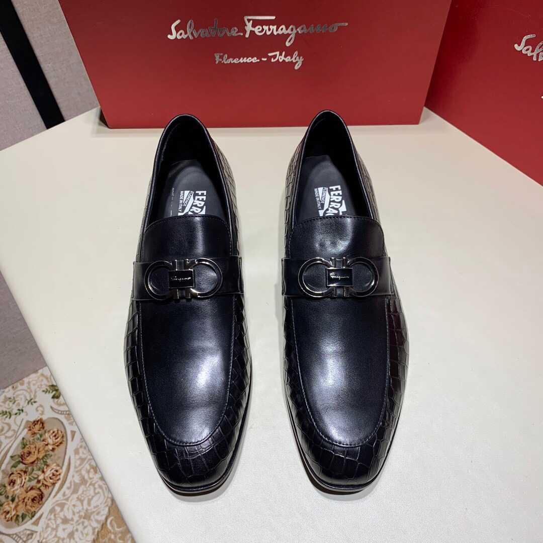复刻菲拉格慕男士皮鞋 Ferragamo菲拉格慕高版本 商务休闲皮鞋 复刻菲拉格慕皮鞋价格 