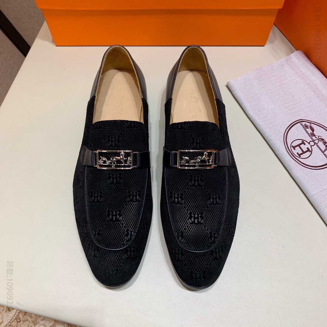 【Hermes】爱马仕 顶级牛货进口牛皮内里 原版真皮大底男士商务皮鞋