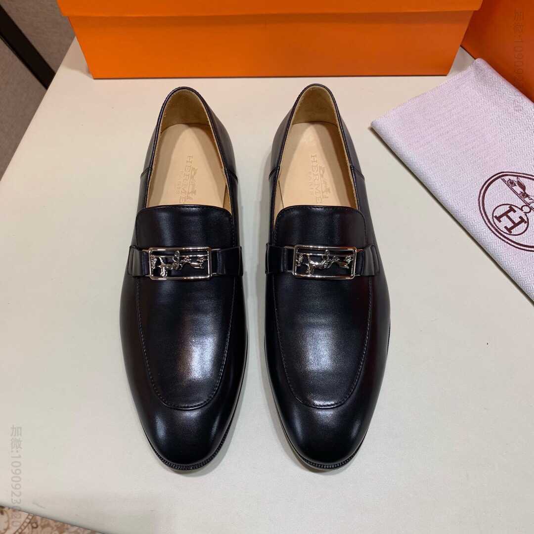 【Hermes】爱马仕 顶级牛货进口牛皮内里 原版真皮大底男士商务皮鞋