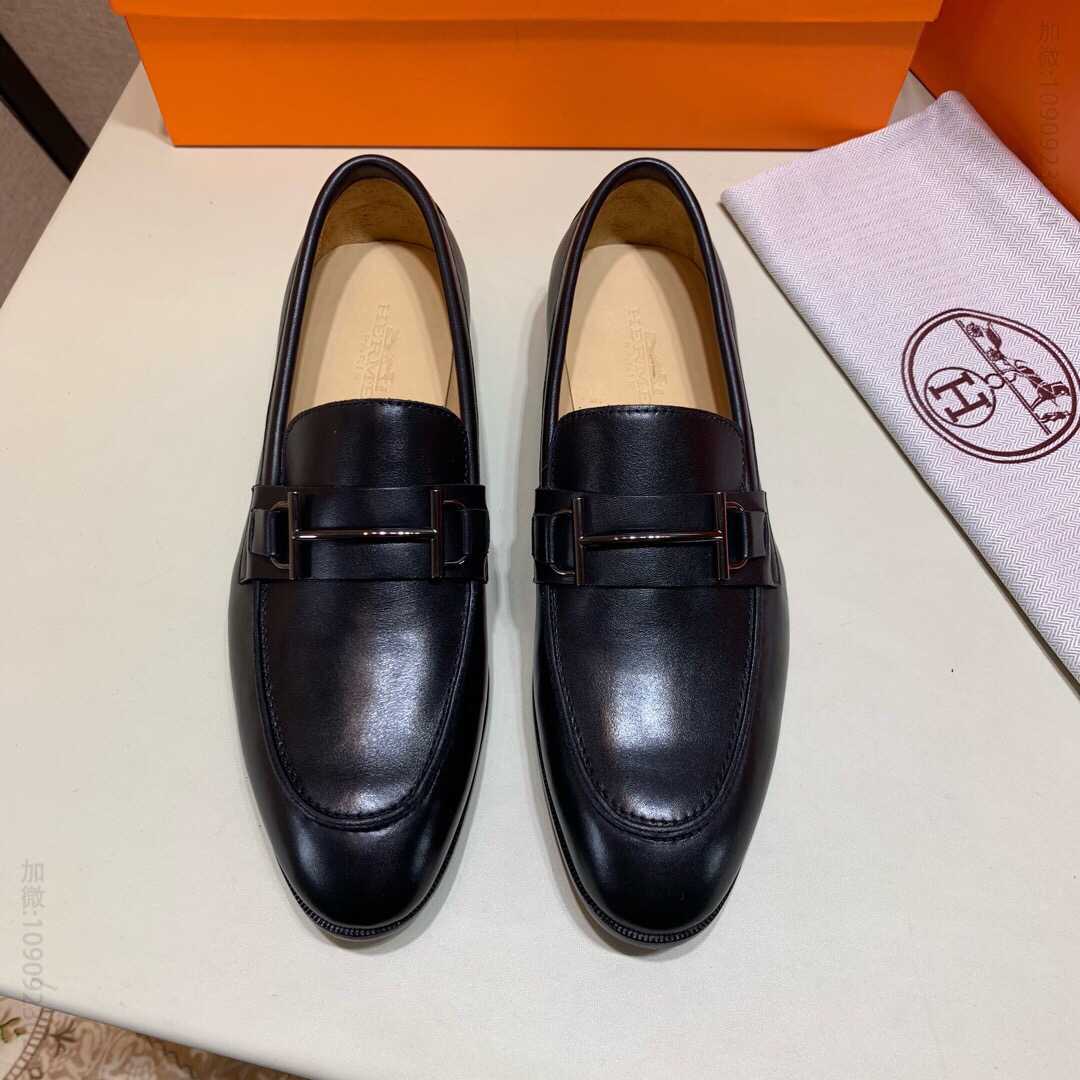 【Hermes】爱马仕 顶级牛货进口牛皮内里 原版真皮大底男士商务皮鞋