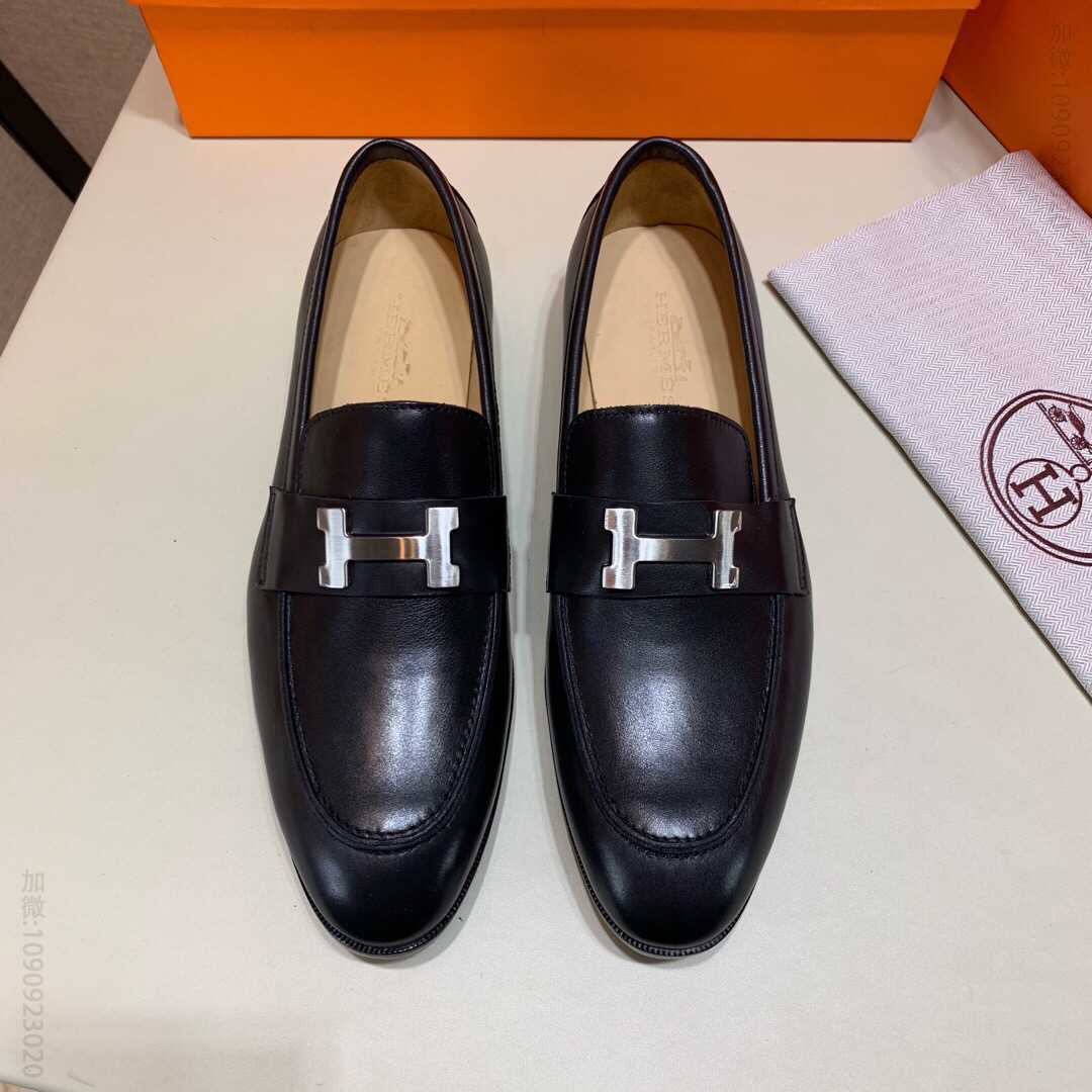 【Hermes】爱马仕 顶级牛货进口牛皮内里 原版真皮大底男士商务皮鞋