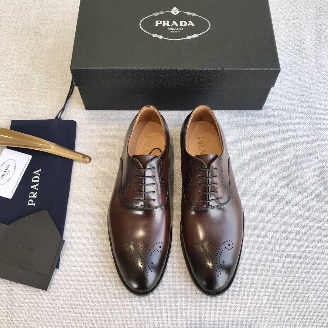 Prada普拉达 水染牛皮内里高端男士精品休闲皮鞋