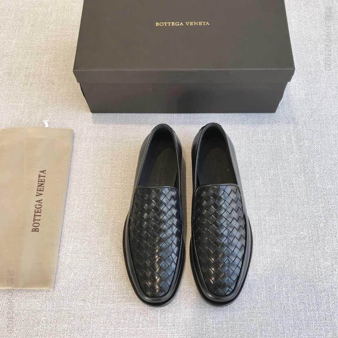 Bottega Veneta 鞋面编织牛皮BV男士休闲豆豆鞋