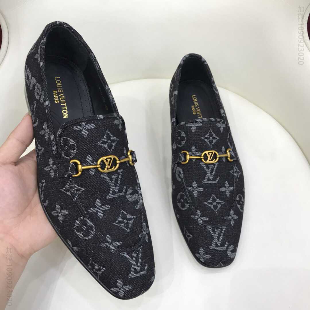 LV路易威登原单出品进口牛仔手工制作纯铜五金原厂楦头意大利真皮大底商务皮鞋