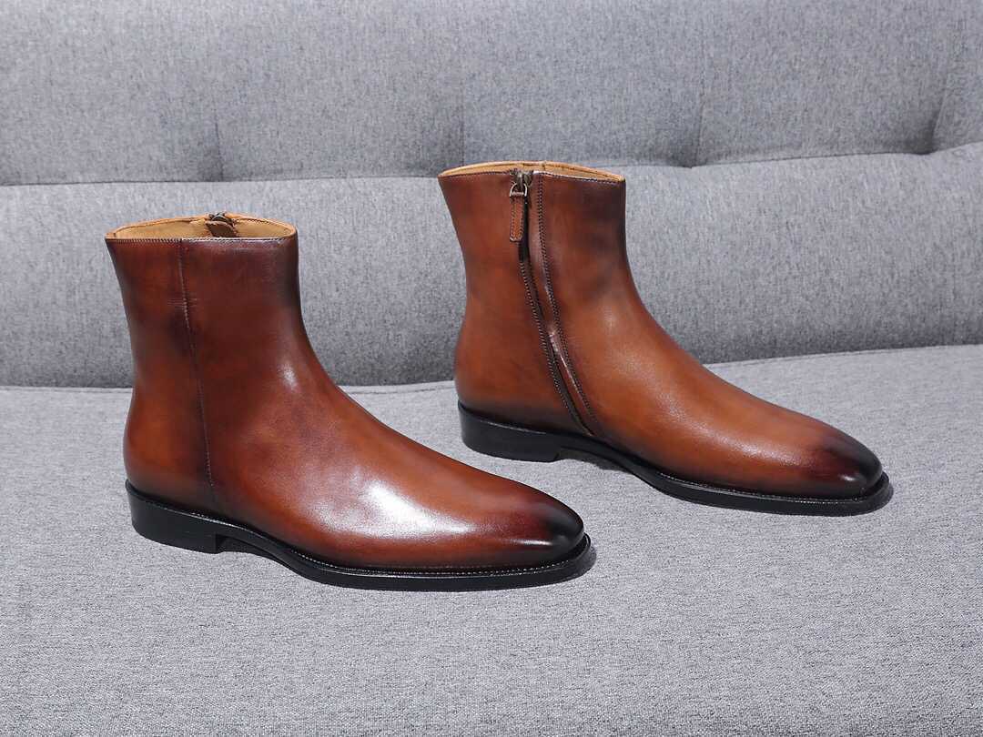 Berluti 佰鲁提 EcIair 手工拉链绅士踝靴