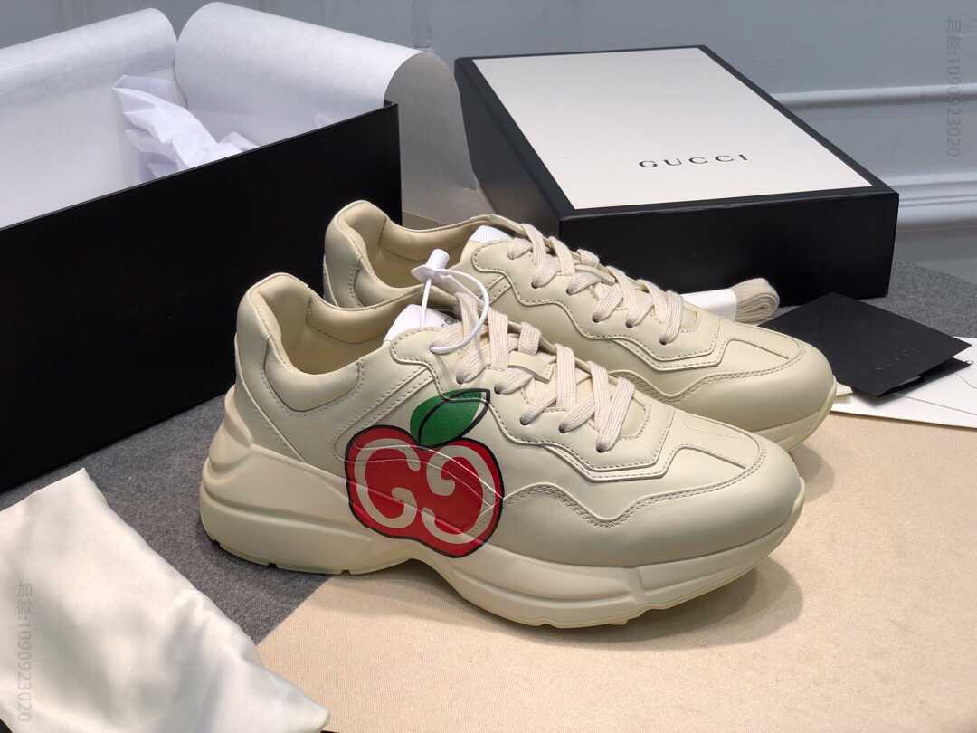 Gucci古驰 做旧皮革角状复古慢跑鞋