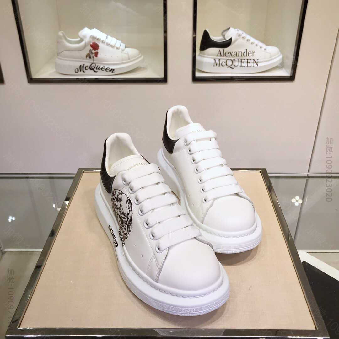 Alexander McQueen麦昆 意大利头层牛皮小白鞋运动鞋