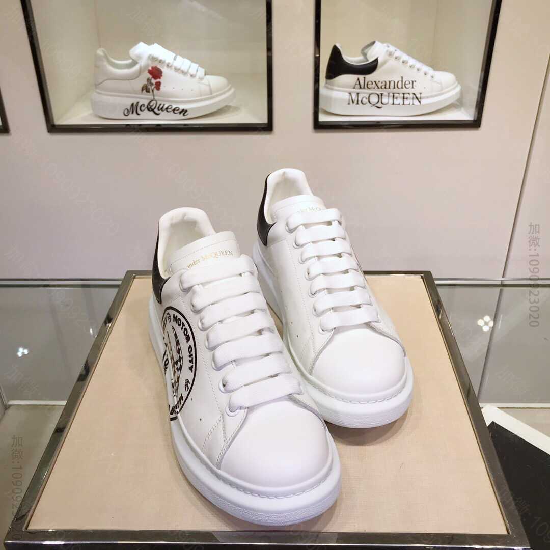 Alexander McQueen麦昆 意大利头层牛皮小白鞋运动鞋