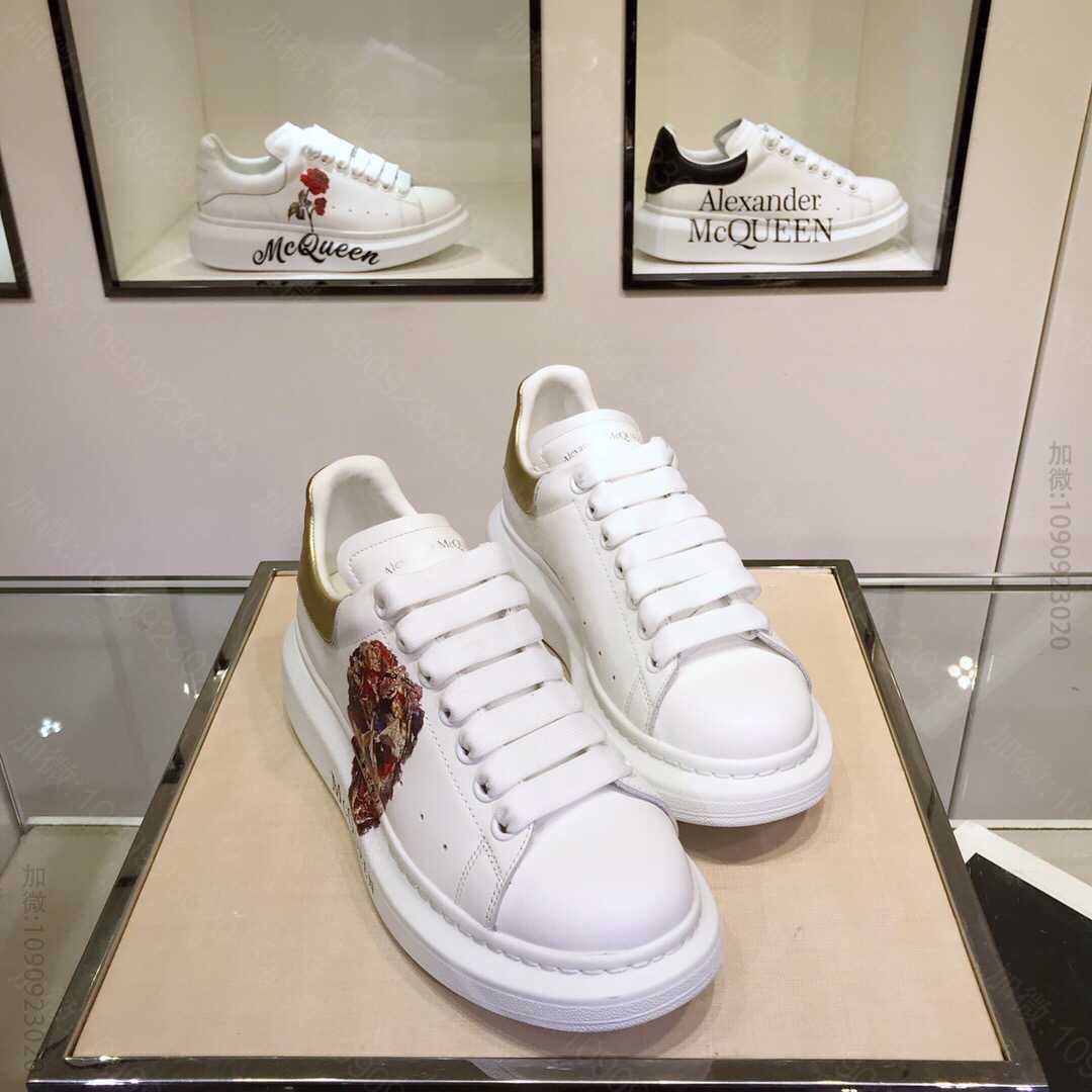 Alexander McQueen麦昆 意大利头层牛皮小白鞋运动鞋