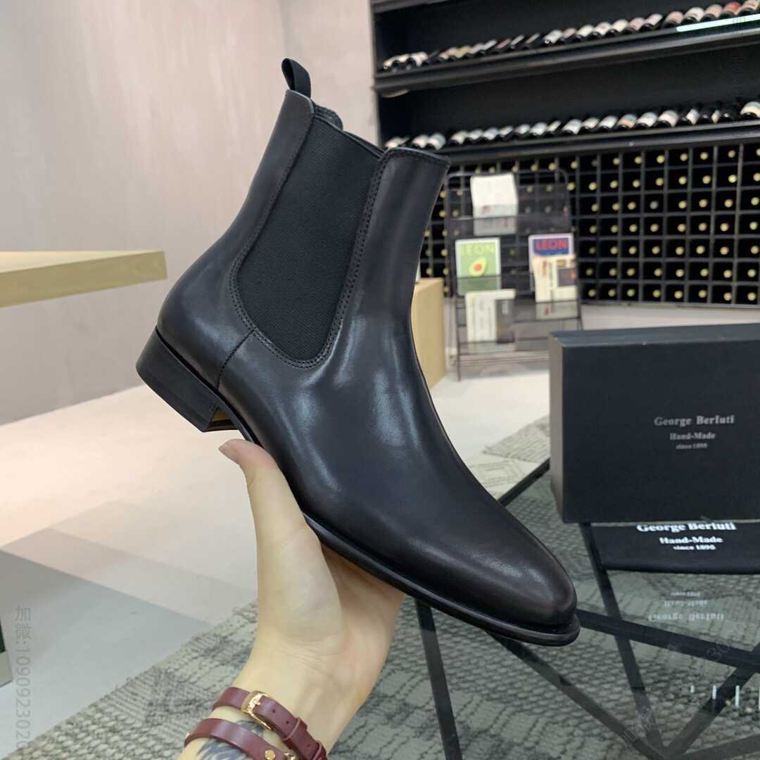 Berluti伯鲁提 B 顶级代购伯尔家男士真皮大底靴子