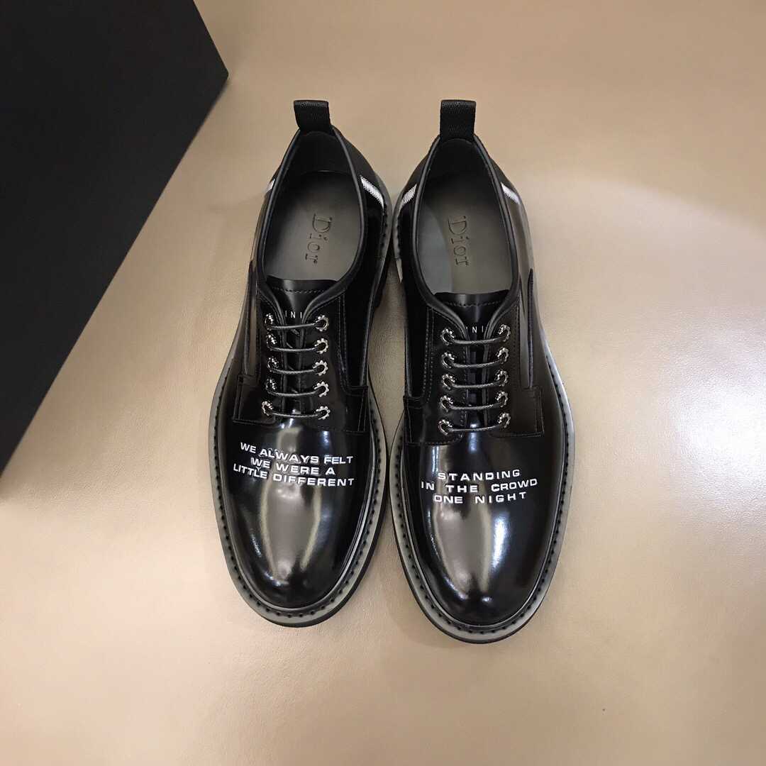 DIOR迪奥 D男士2023专柜同步发售进口原版定制牛皮面男士商务皮鞋