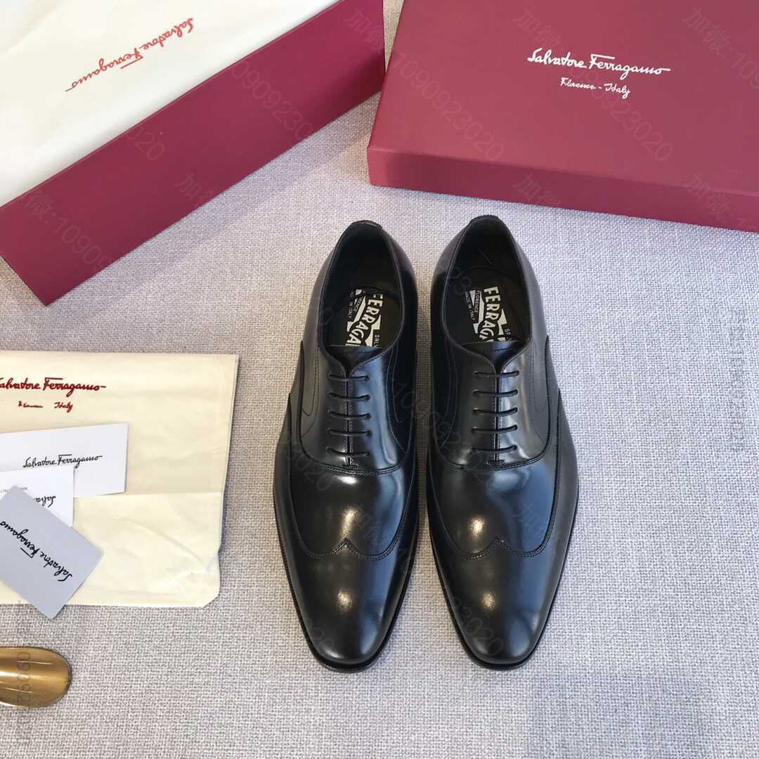菲拉格慕Ferragamo 鞋面进口牛皮，水染牛皮内里男士精品皮鞋