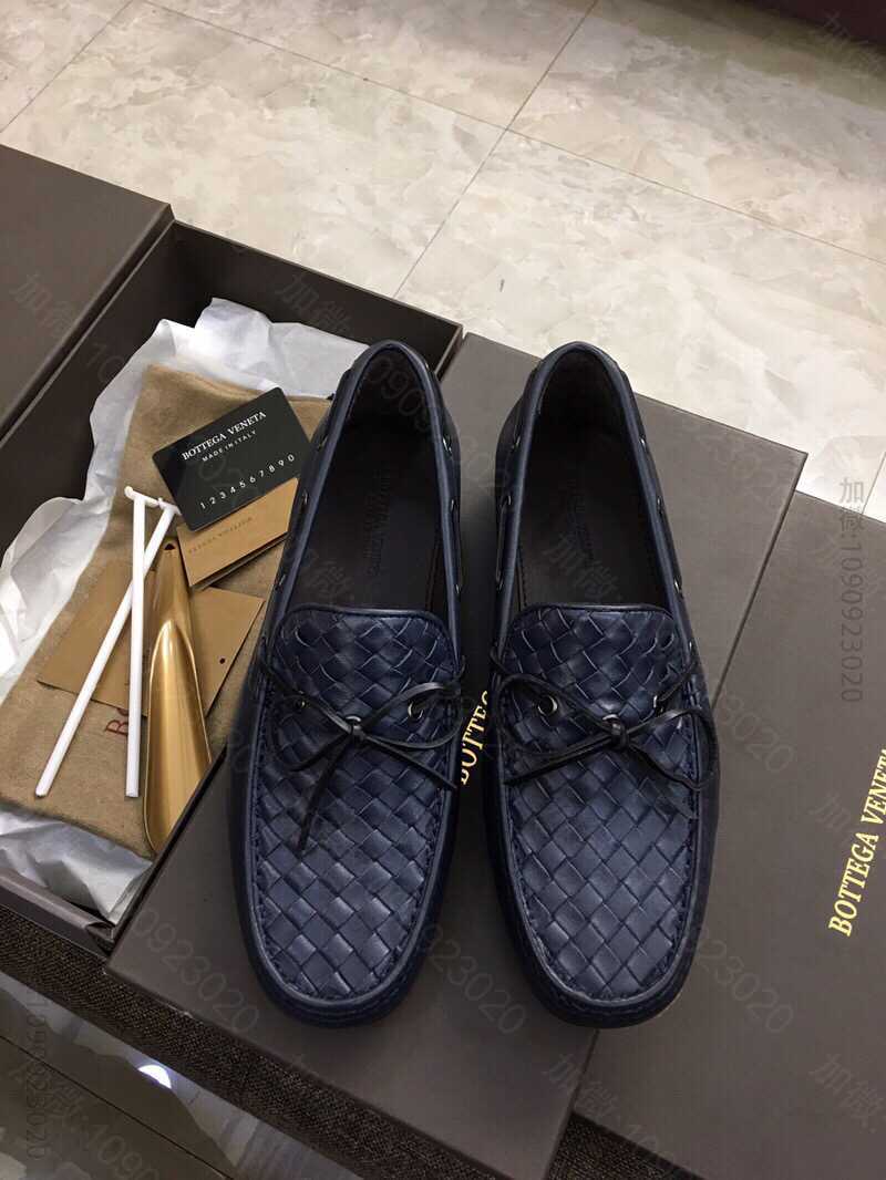 Bottega Veneta葆蝶家 B家时尚休闲经典款进口小牛皮编织正装皮底...