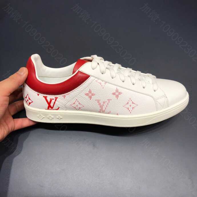 LOUIS VUITTON路易威登最新配色小牛皮配台湾进口3D男士运动鞋平板...