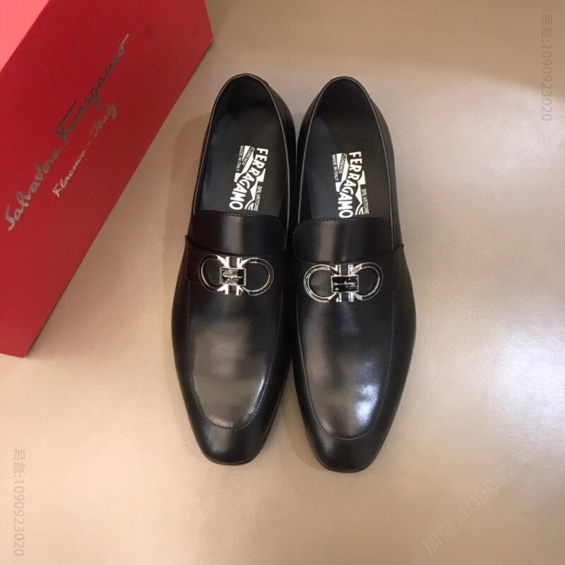 菲拉格慕 F高端版本进口头层牛皮，水染头层牛里真皮大底男士商务皮鞋
