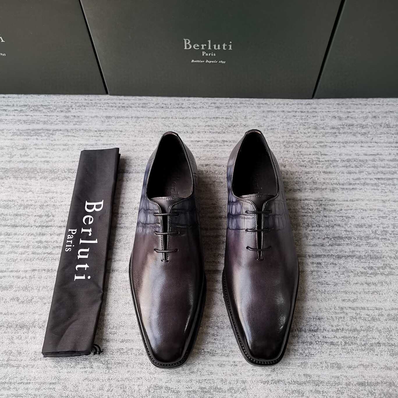 BERLUTI 布鲁提 Alessandro Demesure Patina Illusion最新款男士正装皮鞋牛津鞋