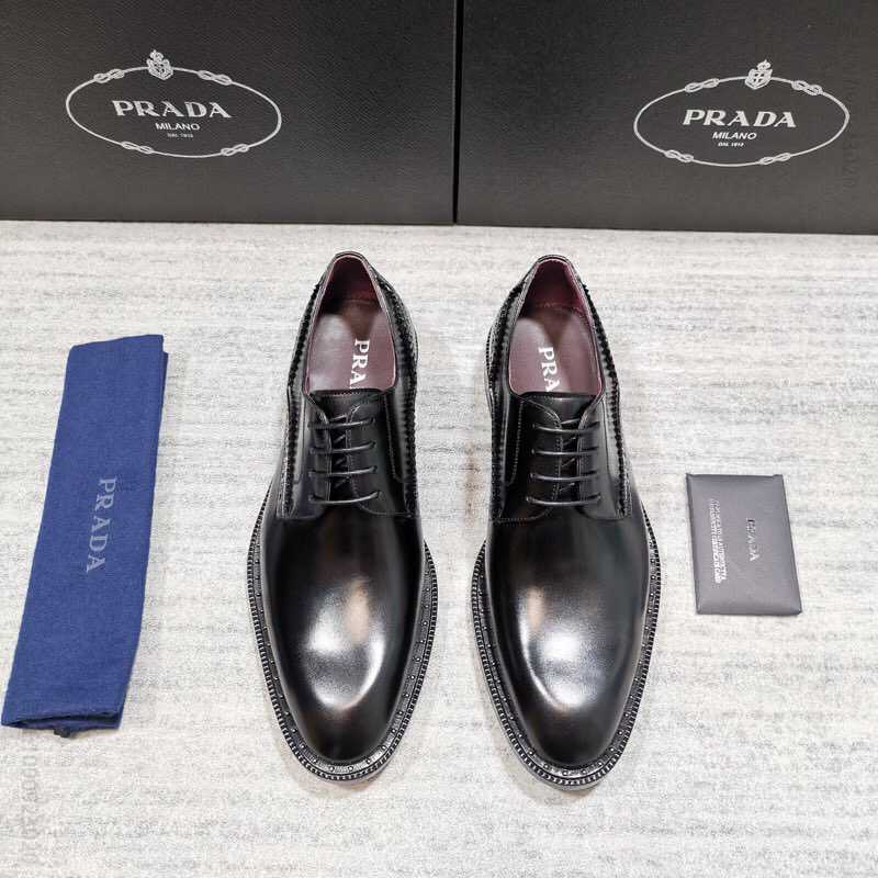 PRADA 普拉达 小牛皮透气内里真皮大底男士正装皮鞋