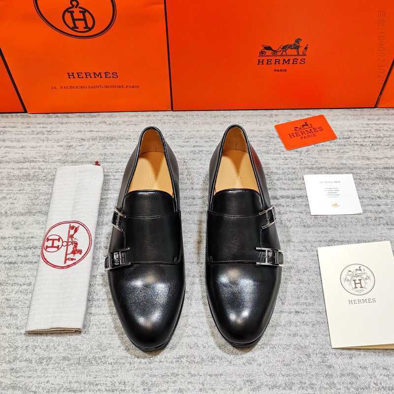 爱马仕/HERMES 进口牛皮春款上新男士便鞋懒人一脚蹬套脚乐福鞋