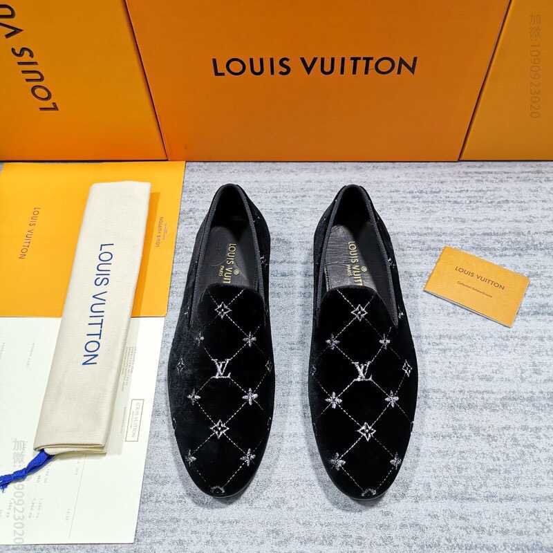 lv/路易威登 Monogram 天鹅绒LV Auteuil 便鞋 懒人一脚蹬乐福鞋