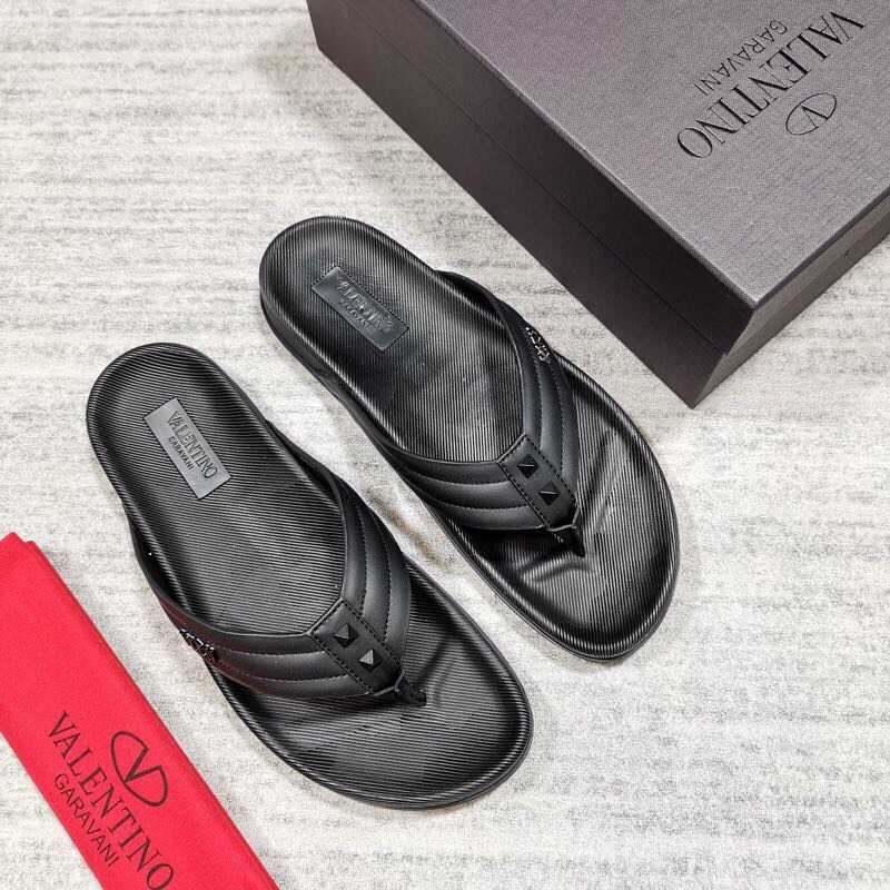 Valentino华伦天奴新款牛皮压线织带拖鞋凉鞋