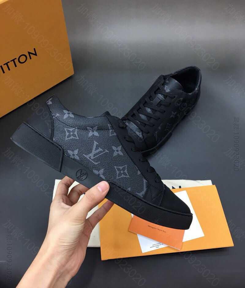 LV/路易威登 原版进口黑花牛皮拼接而成的男士休闲鞋