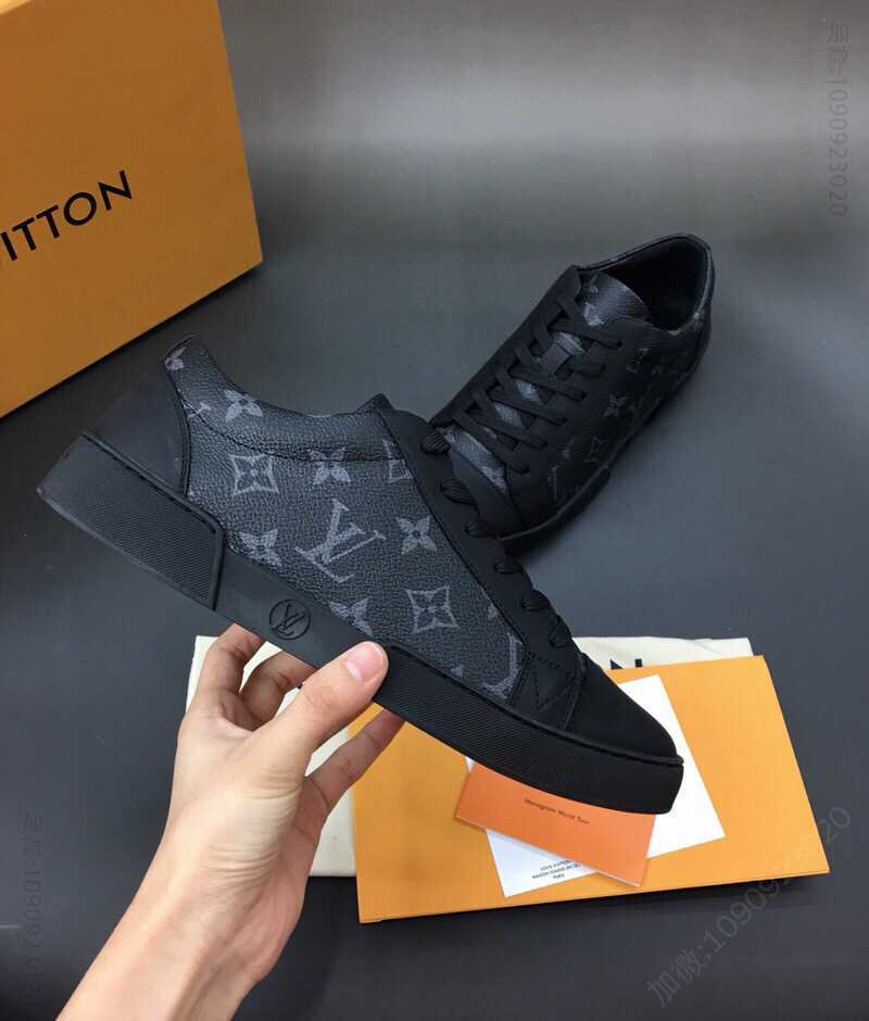 LV/路易威登 原版进口黑花牛皮拼接而成的男士休闲鞋