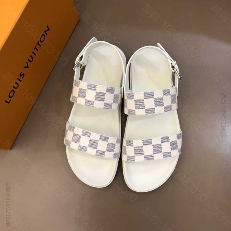 LV/路易威登 头层牛皮材质经典牛皮L牌奢品男士拖鞋