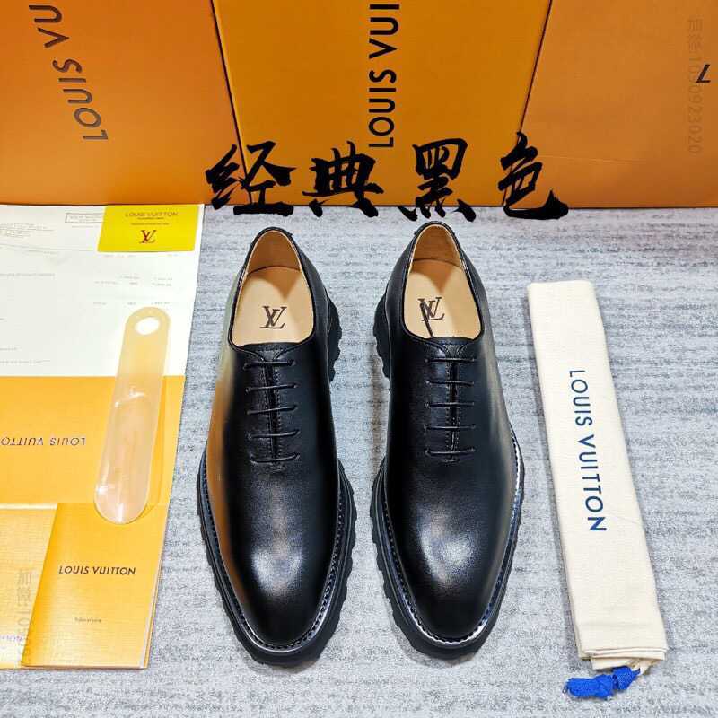 LV/路易威登 蜡面小牛皮LV 新款厚底皮鞋系列