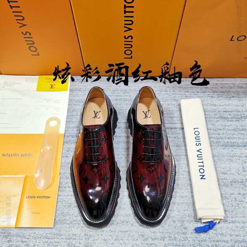 LV/路易威登 蜡面小牛皮LV 新款厚底皮鞋系列
