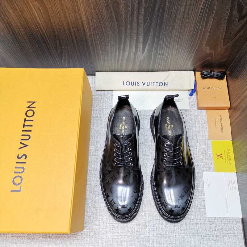 原单路易威登男士皮鞋 路易威登男士皮鞋 LOUIS VUITTON 路易威登专柜热卖款 BLACK ICE 系带鞋 