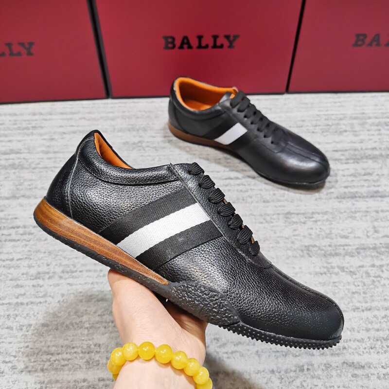 精仿巴利男鞋 BALLY 巴利 经典黑白/红白 Bally 条纹经典款运动鞋 