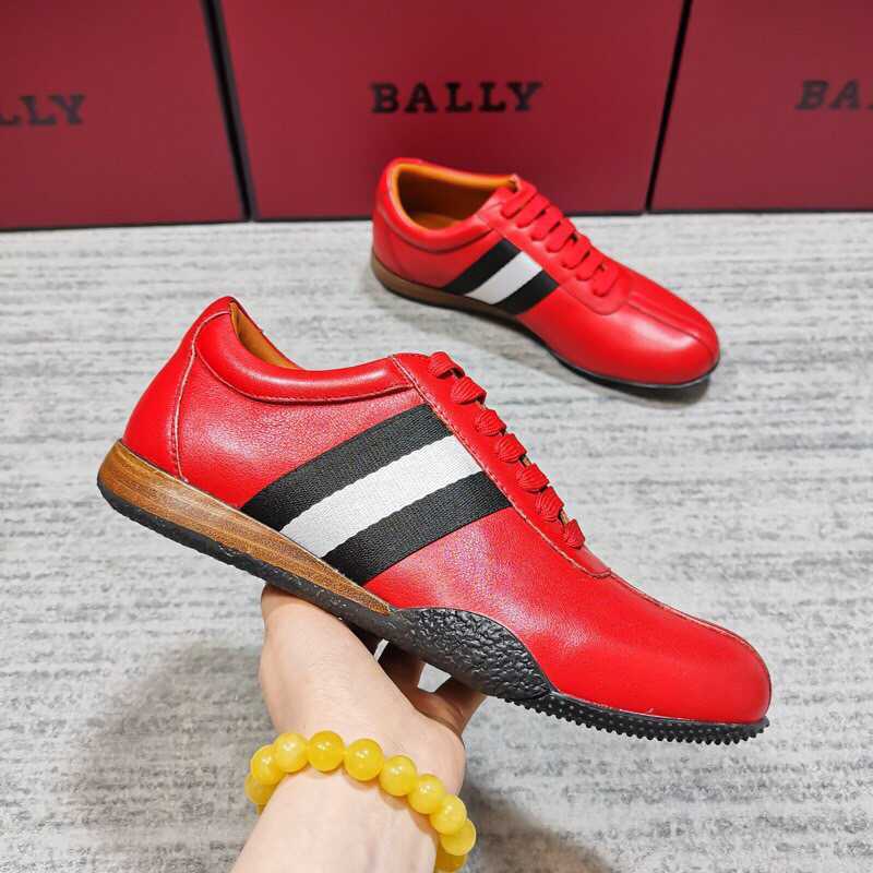 原单巴利男鞋 BALLY 巴利 经典黑白/红白 Bally 条纹经典款运动鞋 