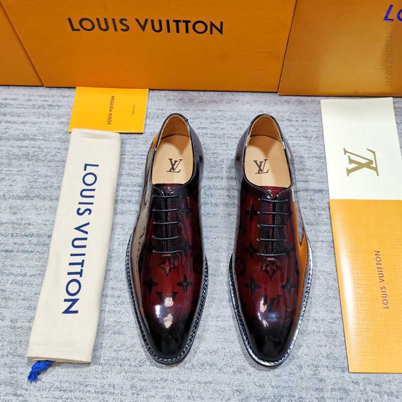 LV/路易威登 蜡面小牛皮Monogram花卉压花 新款皮鞋系列