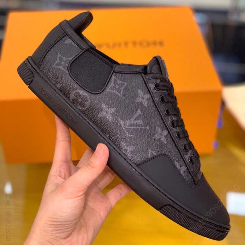 路易威登男鞋 LV/路易威登 采用原版牛皮拼接而成的经典男士休闲鞋 路易威登男士平版鞋