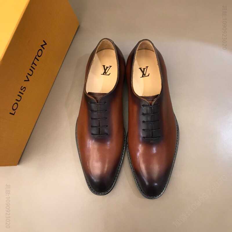 LV/路易威登 进口擦色牛皮高端真皮大底男士商务皮鞋