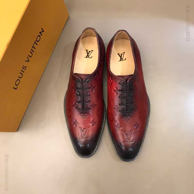 LV/路易威登 进口擦色牛皮高端真皮大底男士商务皮鞋